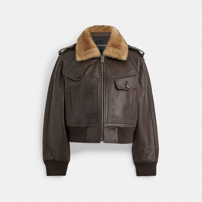 COACH Official Site Official page | CROPPED LEATHER JACKET