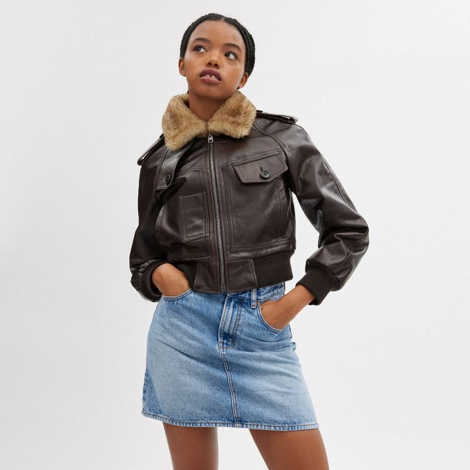 COACH Official Site Official page | CROPPED LEATHER JACKET