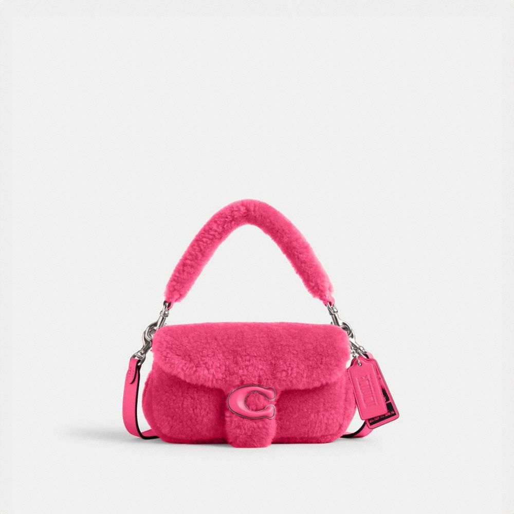 COACH CP955 The Lil Nas X Drop Tabby Shoulder Bag 18 In Shearling SILVER/BRIGHT FUCHSIA