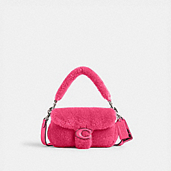 The Lil Nas X Drop Tabby Shoulder Bag 18 In Shearling - CP955 - Silver/Bright Fuchsia