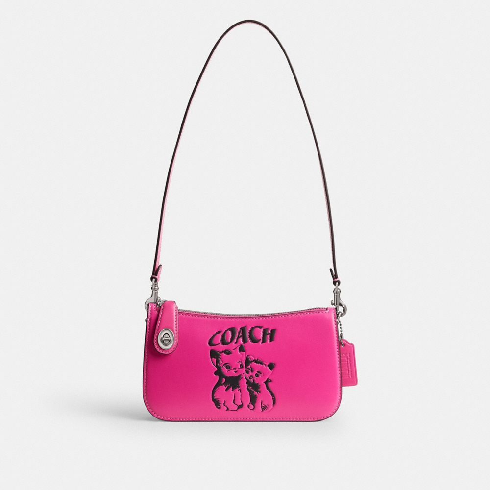 COACH CP957 The Lil Nas X Drop Penn Shoulder Bag SILVER/FUCHSIA
