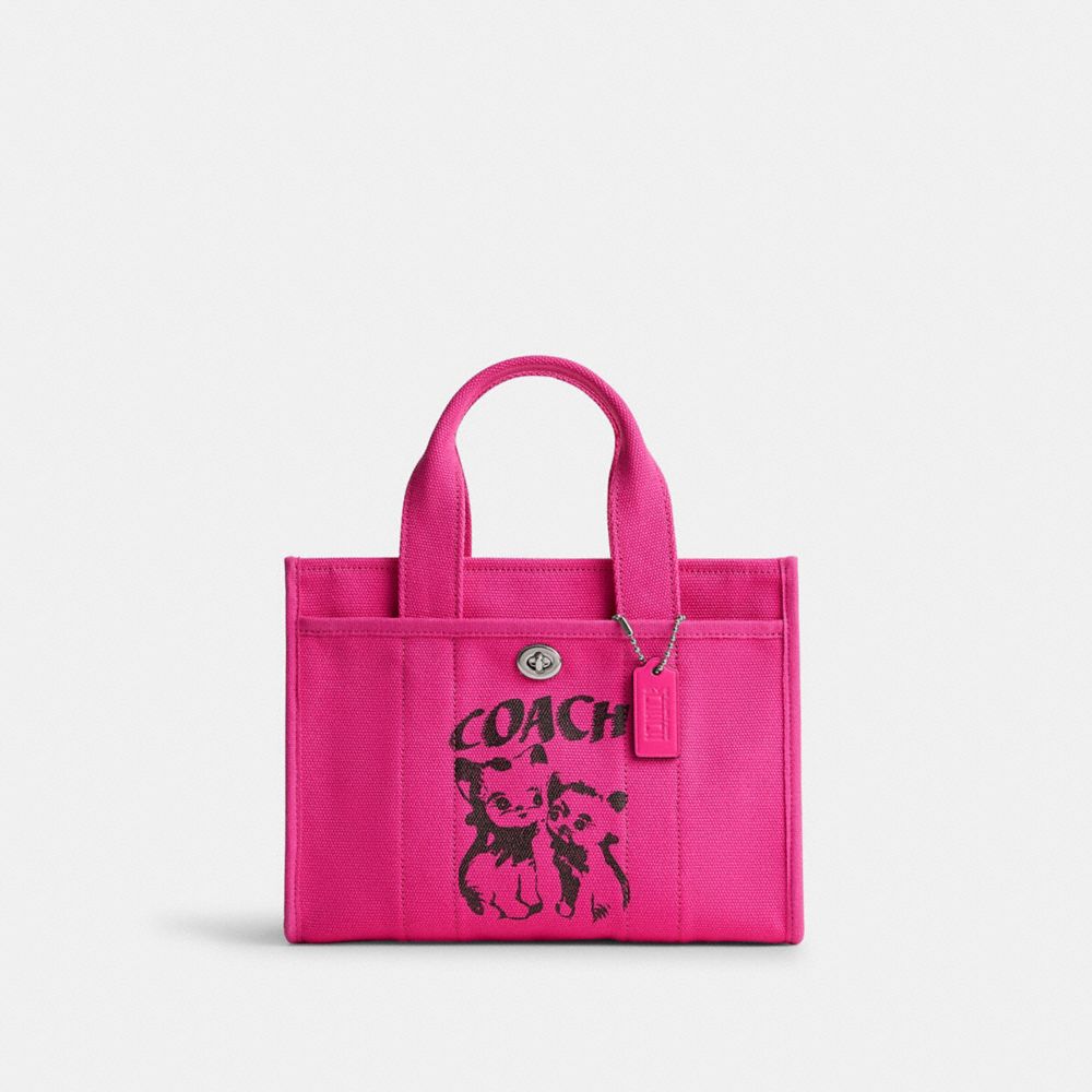 COACH CP959 The Lil Nas X Drop Cargo Tote 26 Silver/Silver/Kitten Lockup Fuchsia