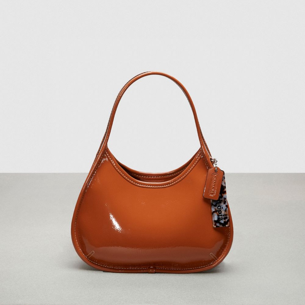 COACH CQ003 Ergo Bag In Crinkle Patent Coachtopia Leather Burnished Amber