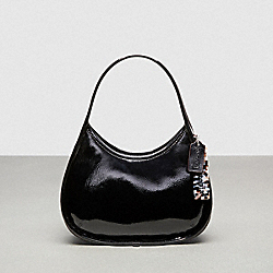 COACH CQ003 Ergo Bag In Crinkle Patent Coachtopia Leather BLACK