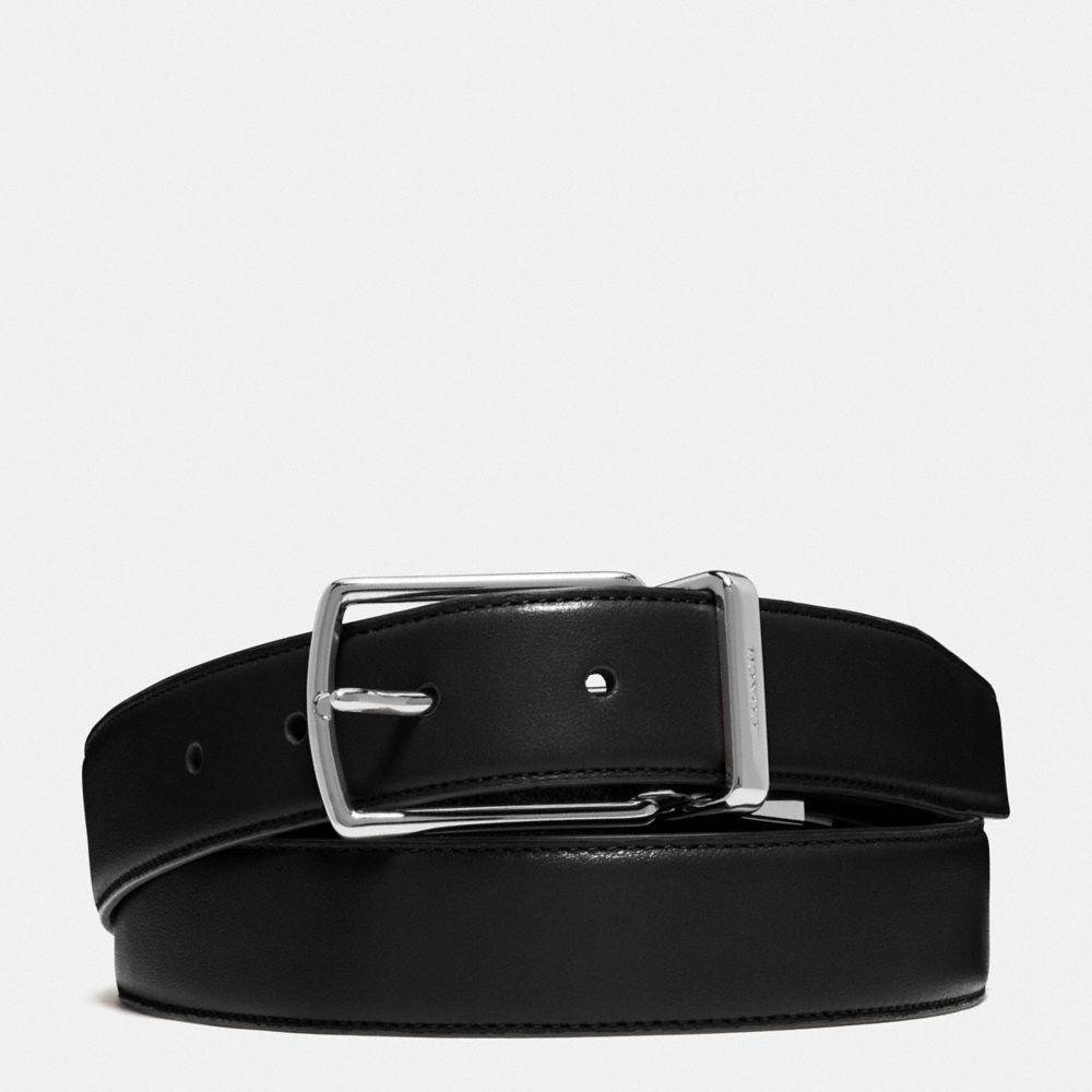 COACH CQ020 Harness Buckle Cut To Size Reversible Belt, 32 Mm BLACK DARK BROWN