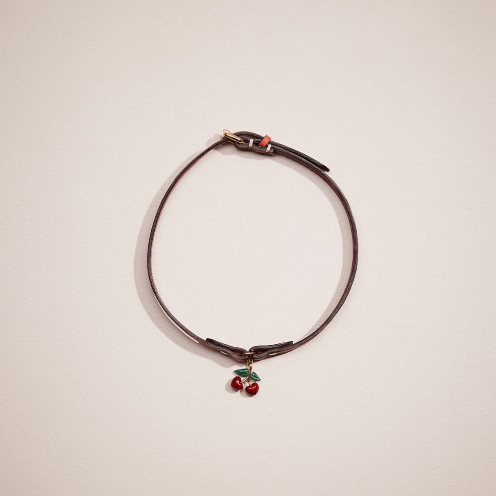 COACH CQ052 Remade Choker Necklace Red Multi