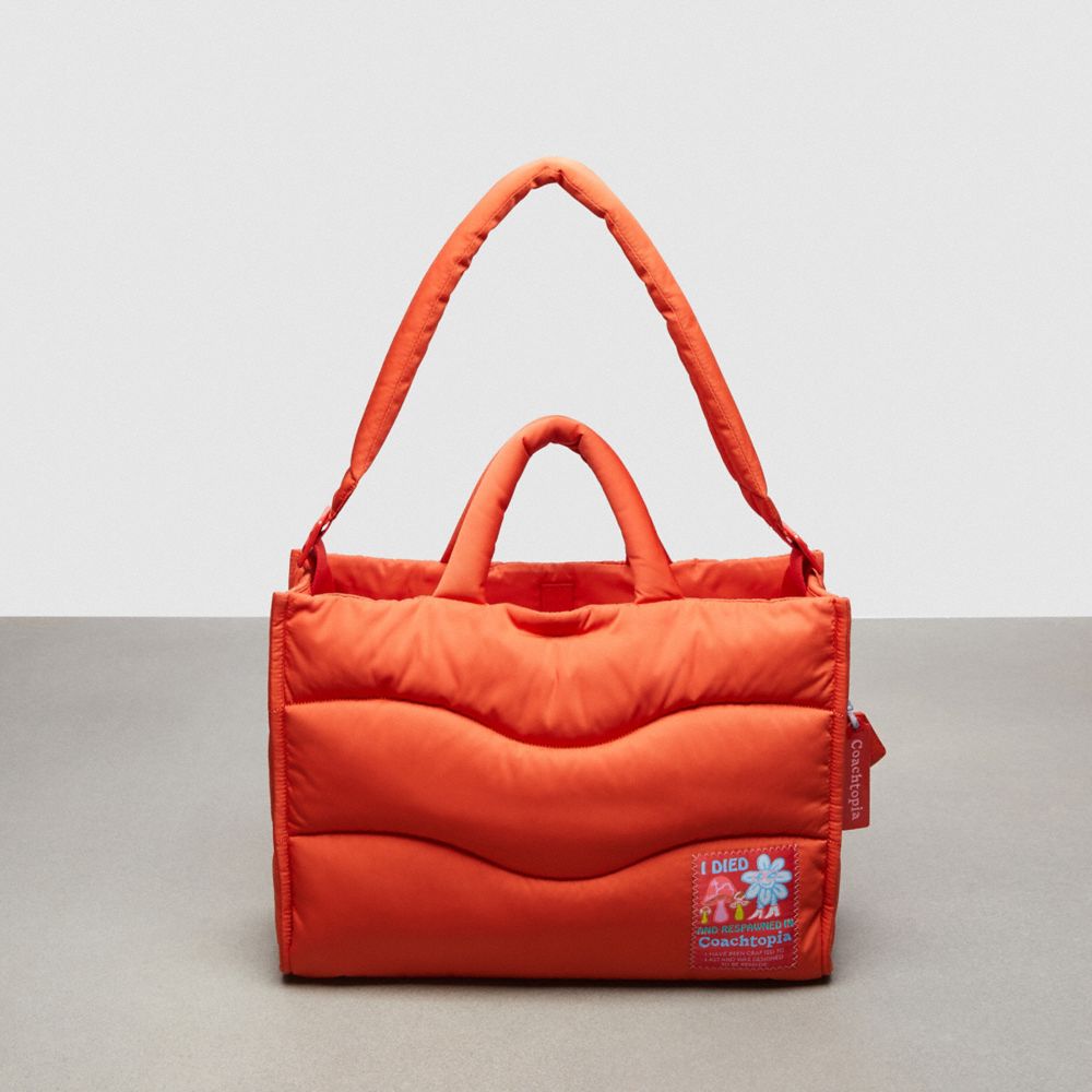 COACH CQ057 Coachtopia Loop Tote With Wavy Quilting Sun Orange