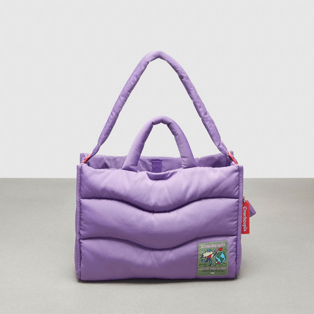 COACH CQ057 Coachtopia Loop Quilted Wavy Tote Iris