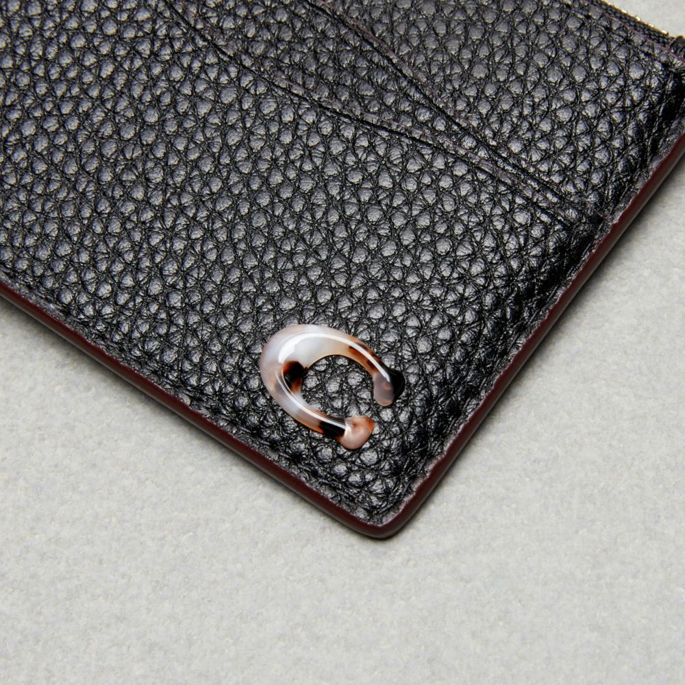 Wavy Zip Card Case With Key Ring In Coachtopia Leather