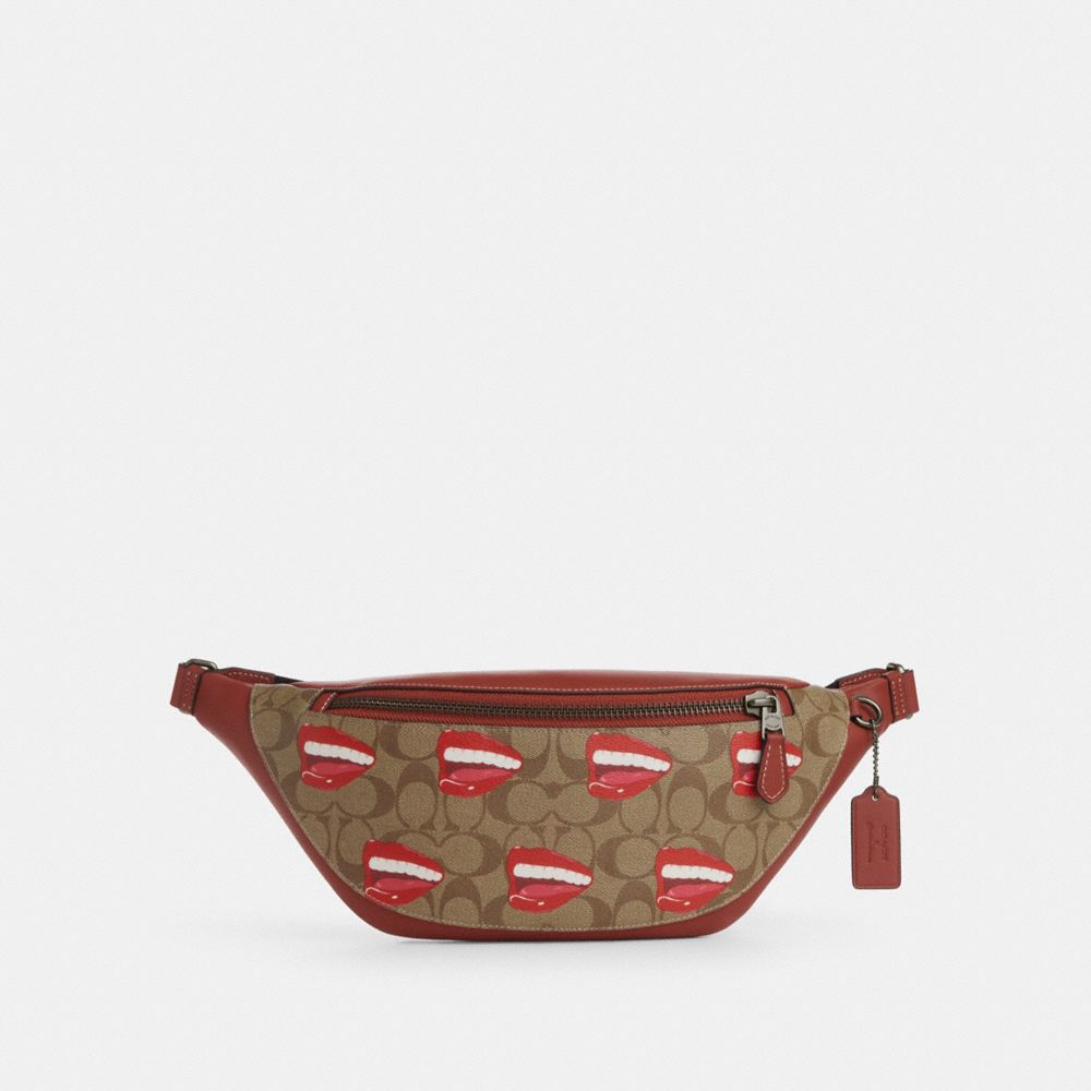 Coach X Tom Wesselmann Warren Belt Bag In Signature Canvas - CQ085 - Black Antique Nickel/Khaki/Terracotta Multi