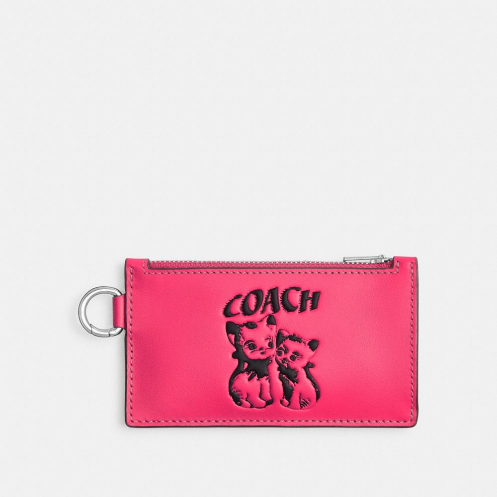 COACH CQ108 The Lil Nas X Drop Zip Card Case BRIGHT FUCHSIA