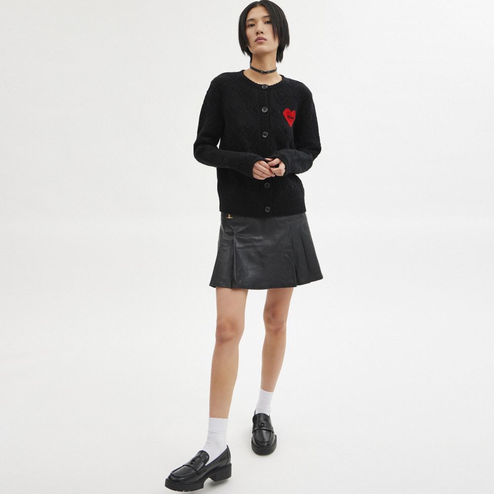 網眼織物心形針織衫