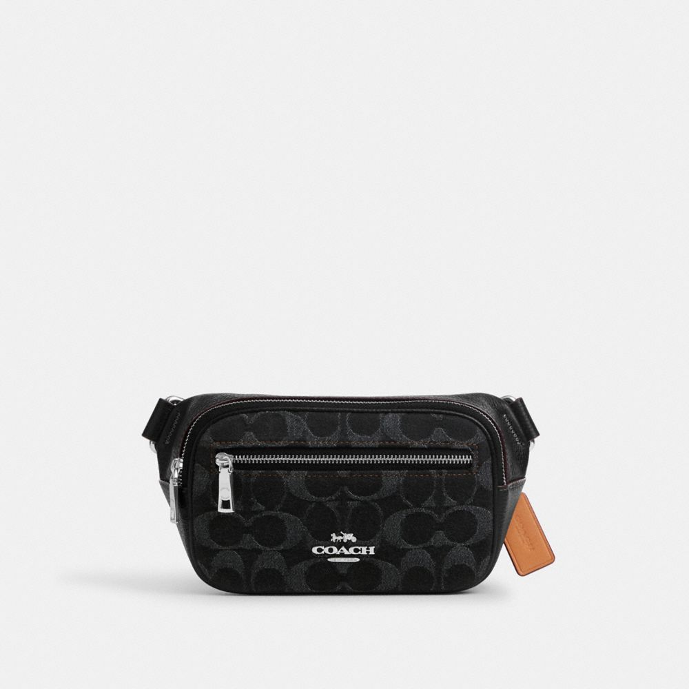 Mini Belt Bag In Signature Denim - CQ186 - Silver/Black