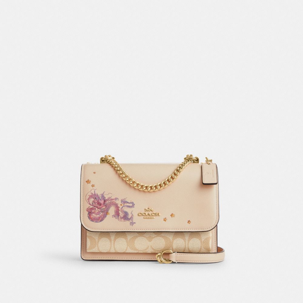 COACH CQ189 New Year Klare Crossbody With Signature Canvas And Dragon GOLD/LIGHT KHAKI/IVORY MULTI