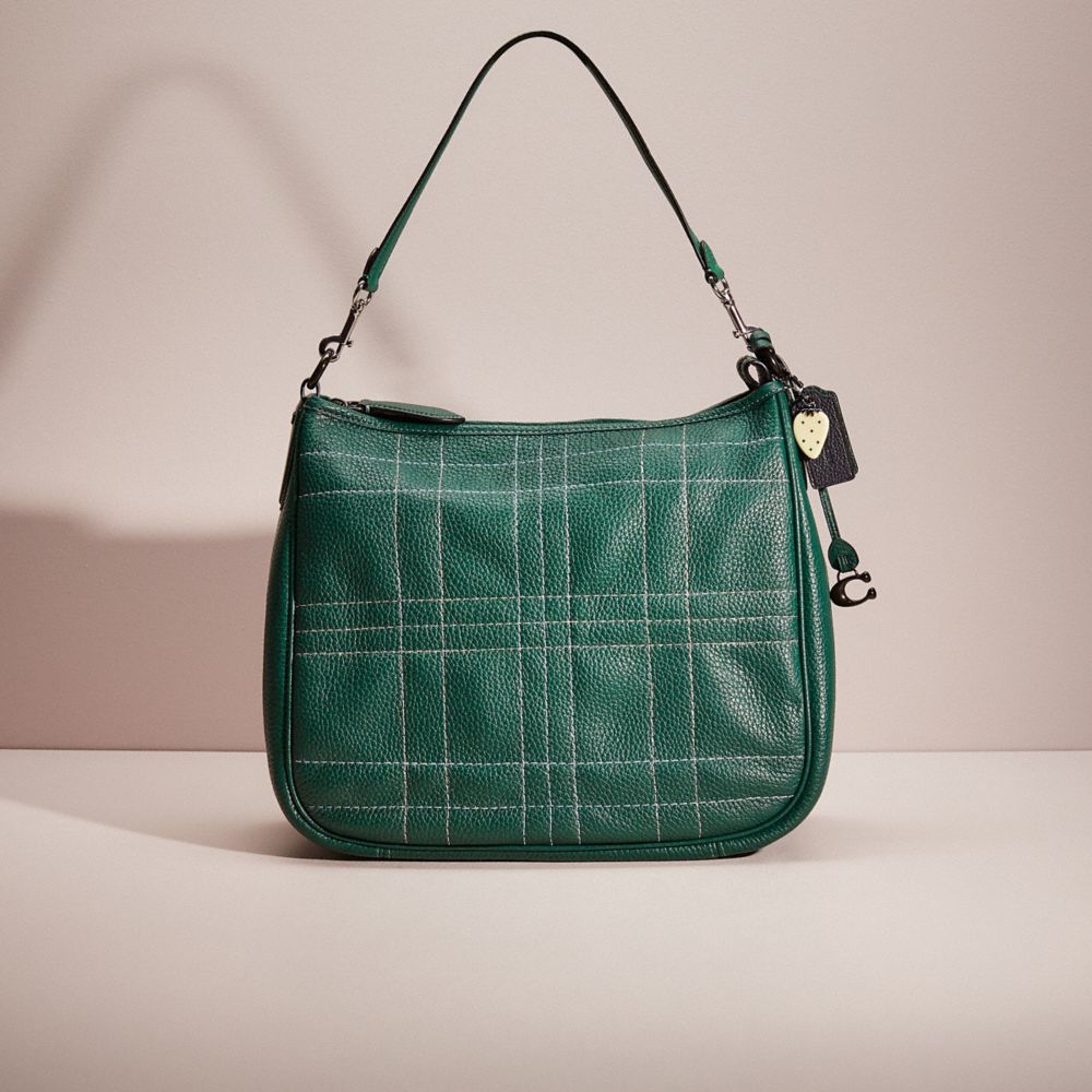 COACH CQ335 Upcrafted Cary Shoulder Bag Brass/Amazon Green