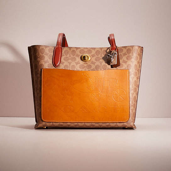 CQ396 - Upcrafted Willow Tote In Signature Canvas Brass/Tan/Rust