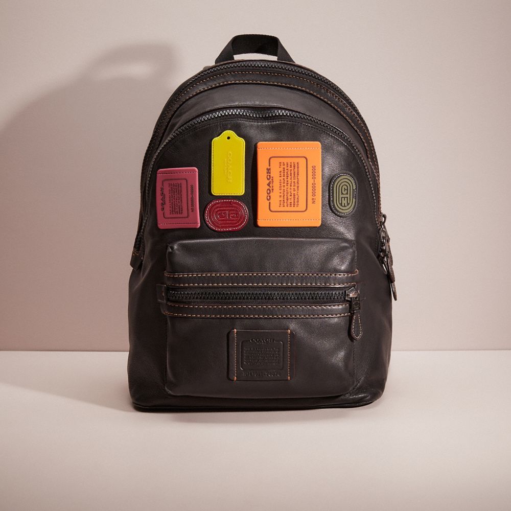 COACH CQ418 Upcrafted Academy Backpack Black Copper/Black