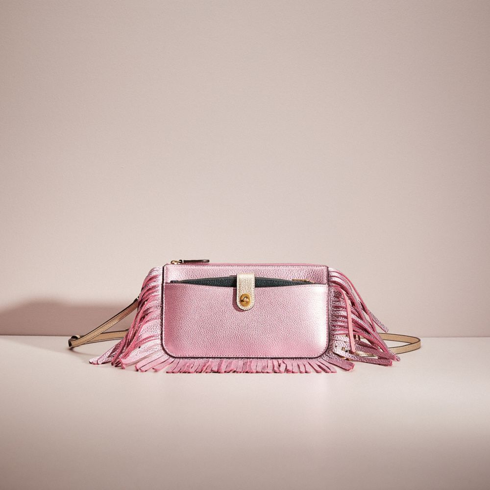 CQ439 - Upcrafted Noa Pop Up Messenger In Colorblock Brass/Metallic Pink Multi