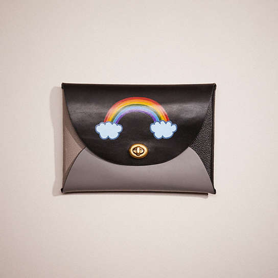 CQ554 - Remade Large Pouch With Rainbow Black