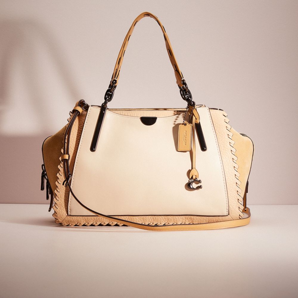 COACH CQ686 Restored Dreamer 36 In Colorblock With Whipstitch Ivory Multi/Pewter