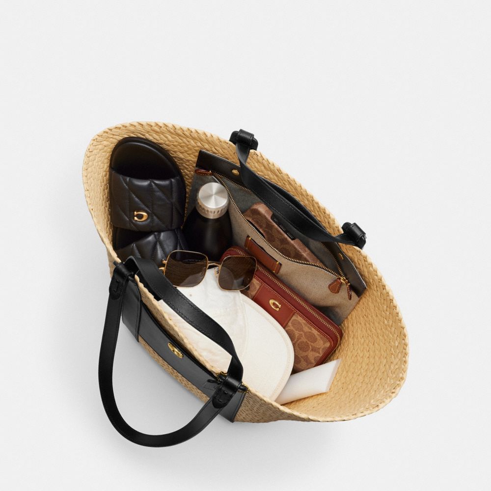 POCKET 草編托特手袋