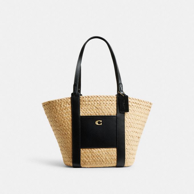 COACH Official Site Official page | SMALL STRAW POCKET TOTE