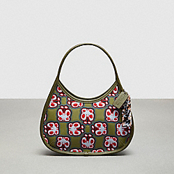 COACH CQ828 Ergo Bag In Coachtopia Leather: Butterfly Print OLIVE GREEN MULTI