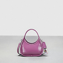 Mini Ergo Bag With Crossbody Strap In Crinkled Patent Leather - CQ832 - Lilac Berry