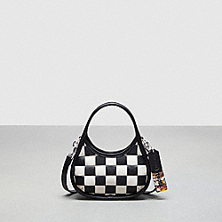 Mini Ergo Bag With Crossbody Strap In Checkerboard Upcrafted Leather - CQ845 - Black/Chalk