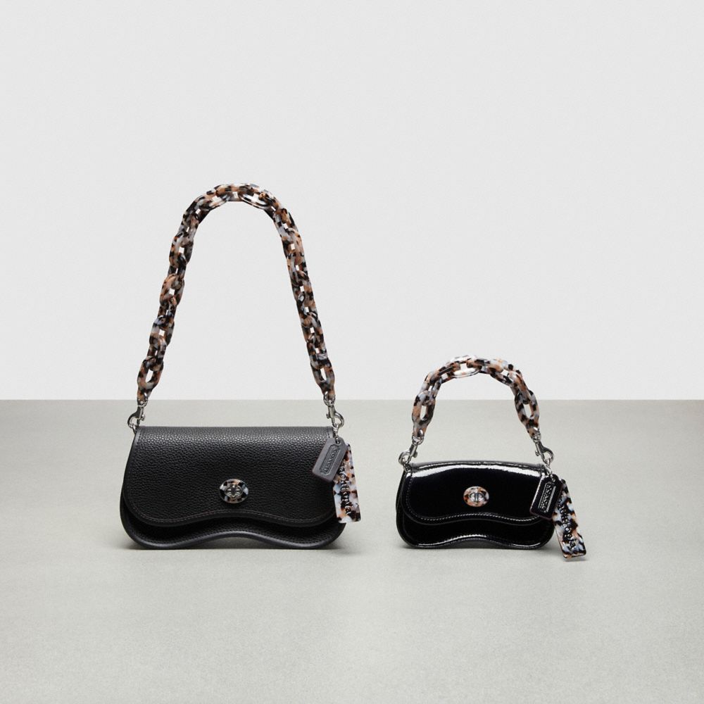 Mini Wavy Dinky with Crossbody Strap in Coachtopia Leather