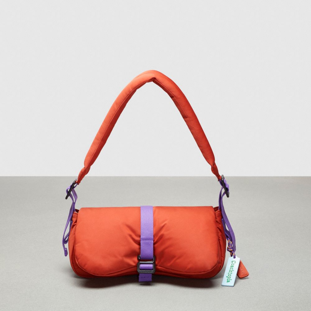 COACH CQ859 Coachtopia Loop Puffy Wavy Dinky Bag DEEP ORANGE