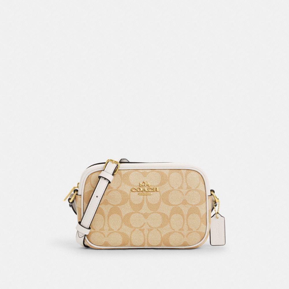 COACH CQ874 Mini Jamie Camera Bag In Signature Canvas GOLD/LIGHT KHAKI CHALK