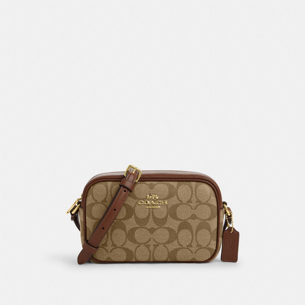 COACH CQ874 Mini Jamie Camera Bag In Signature Canvas GOLD/KHAKI SADDLE 2