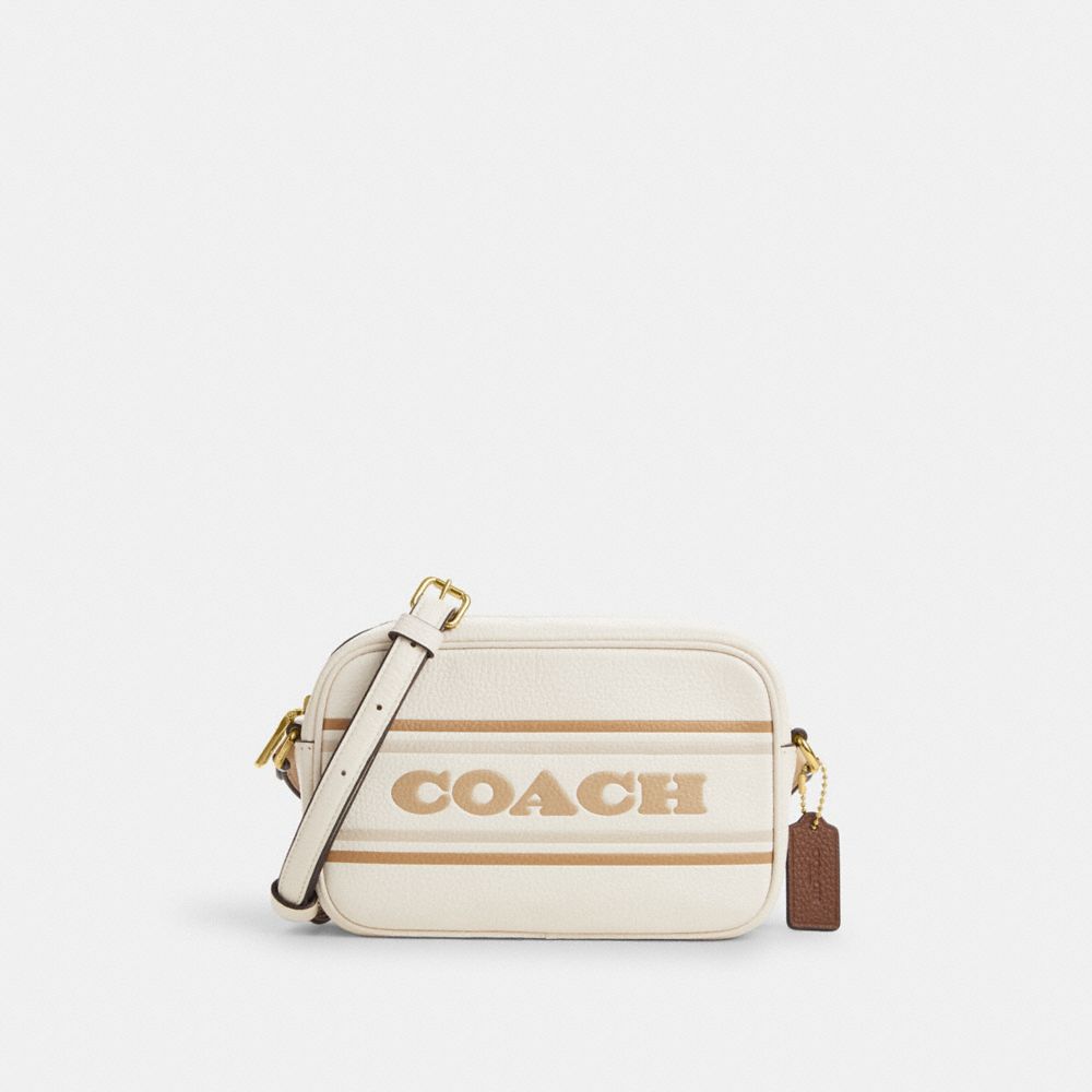 COACH CQ876 Mini Jamie Camera Bag With Stripe GOLD/CHALK MULTI