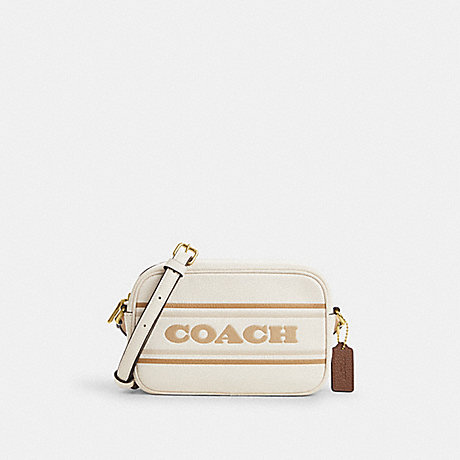 COACH CQ876 Mini Jamie Camera Bag With Stripe Gold/Chalk-Multi