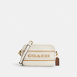 Mini Jamie Camera Bag With Stripe - CQ876 - Gold/Chalk Multi