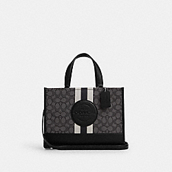 Dempsey Carryall In Signature Jacquard With Stripe And Coach Patch - CQ877 - Silver/Black Smoke Black Multi