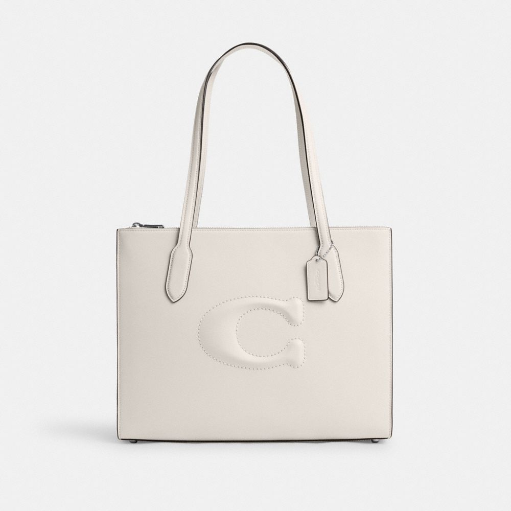 COACH CR096 Nina Tote SILVER/CHALK