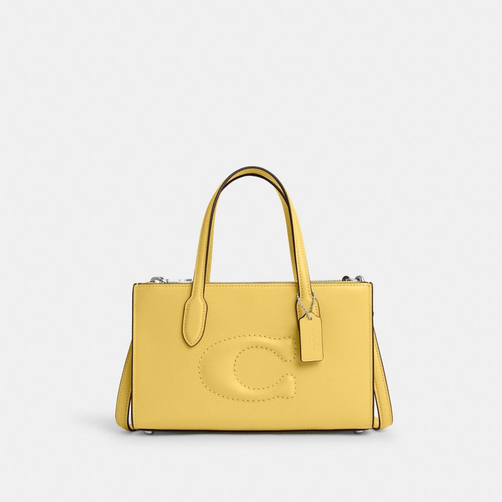 COACH CR097 Nina Small Tote Bag Silver/Daisy