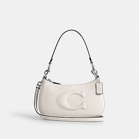 COACH CR099 Teri Shoulder Bag Silver/Chalk