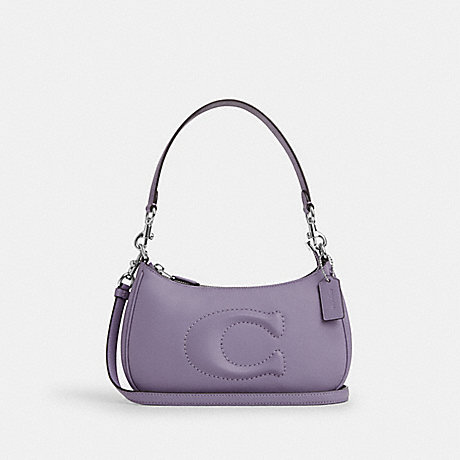 COACH CR099 Teri Shoulder Bag Silver/Light-Violet