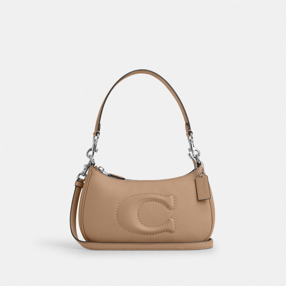 COACH CR099 Teri Shoulder Bag SILVER/TAUPE