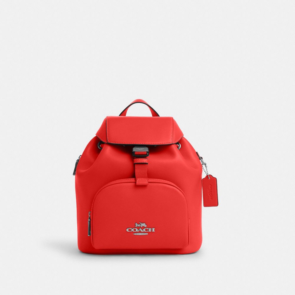 COACH CR100 Pace Backpack SILVER/MIAMI RED