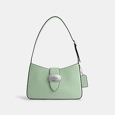 COACH CR107 Eliza Shoulder Bag Silver/Pale Green