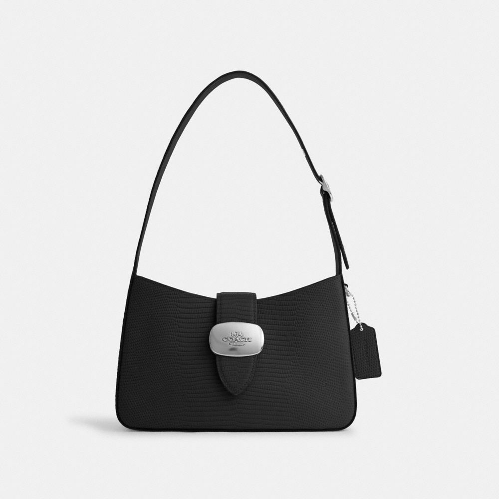 COACH CR107 Eliza Shoulder Bag SILVER/BLACK