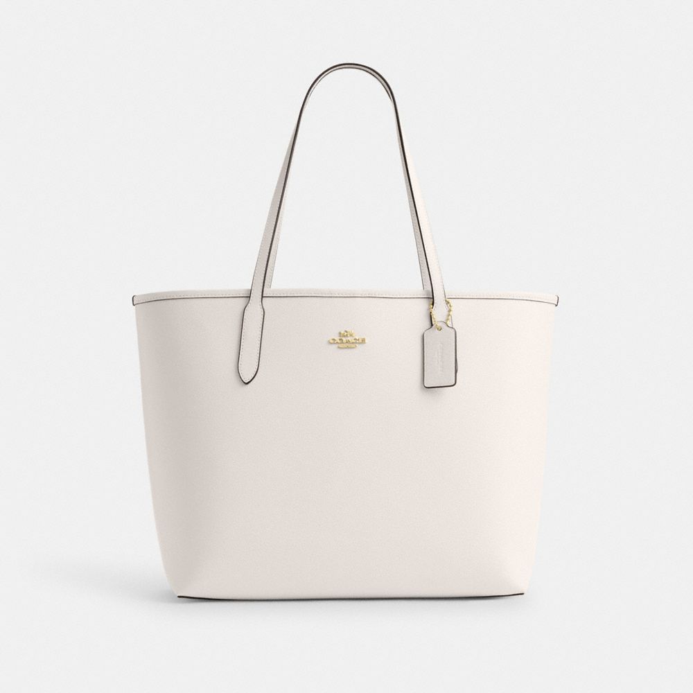 COACH CR111 City Tote GOLD/CHALK