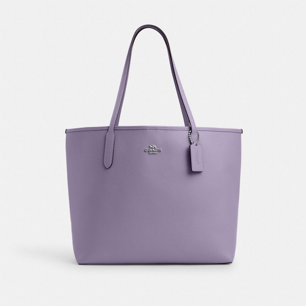 COACH CR111 City Tote SILVER/LIGHT VIOLET