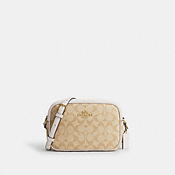 Jamie Camera Bag In Signature Canvas - CR135 - Gold/Light Khaki Chalk