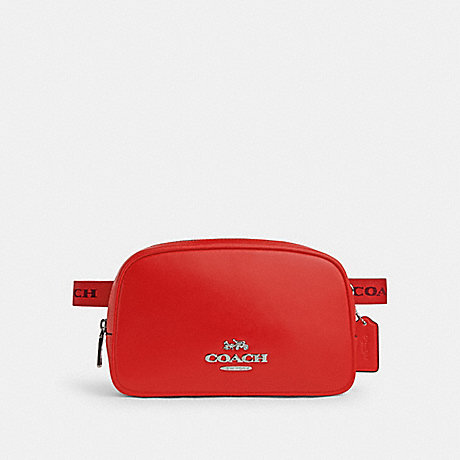 COACH CR136 Pace Belt Bag Silver/Miami Red