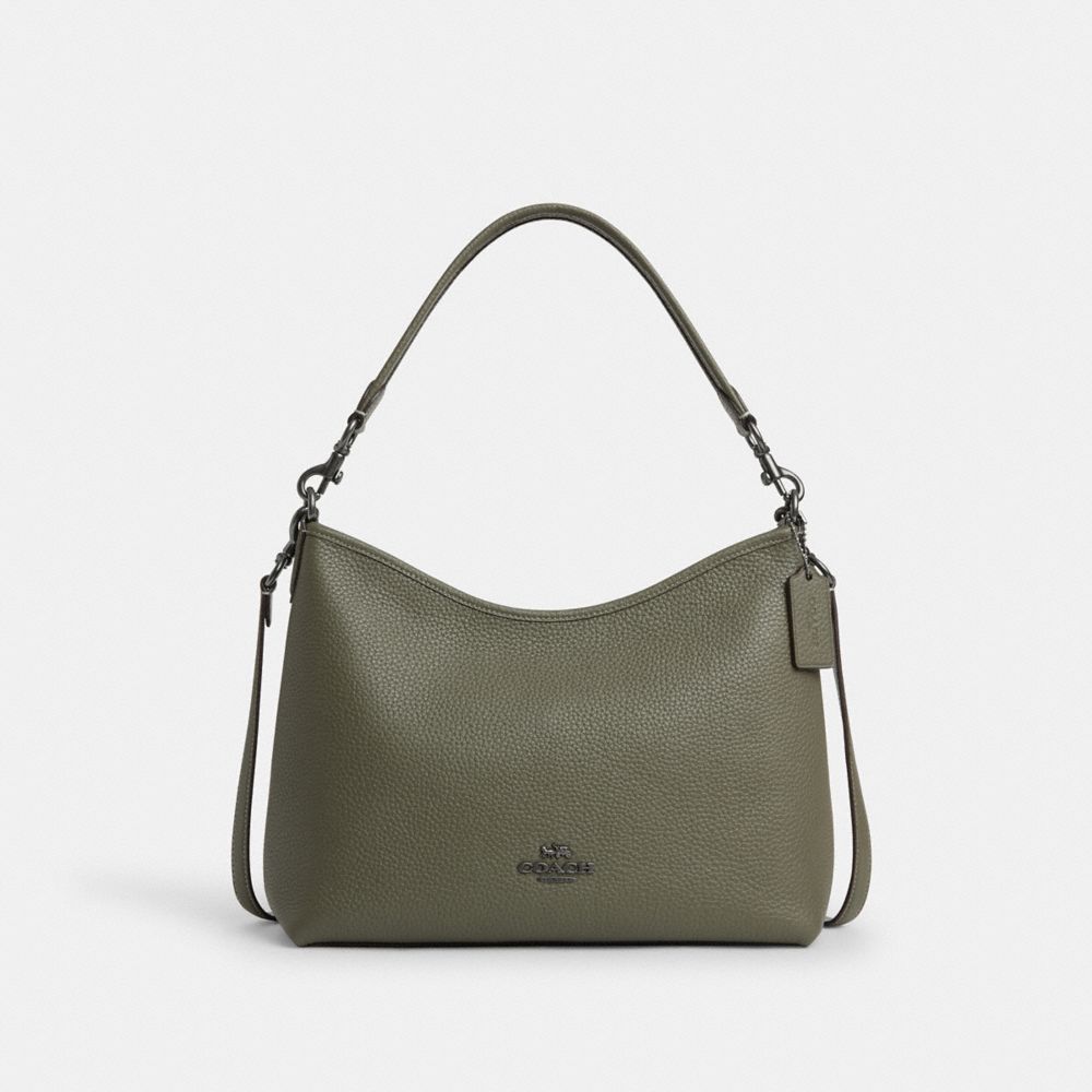 COACH CR148 Laurel Shoulder Bag GUNMETAL/MILITARY GREEN